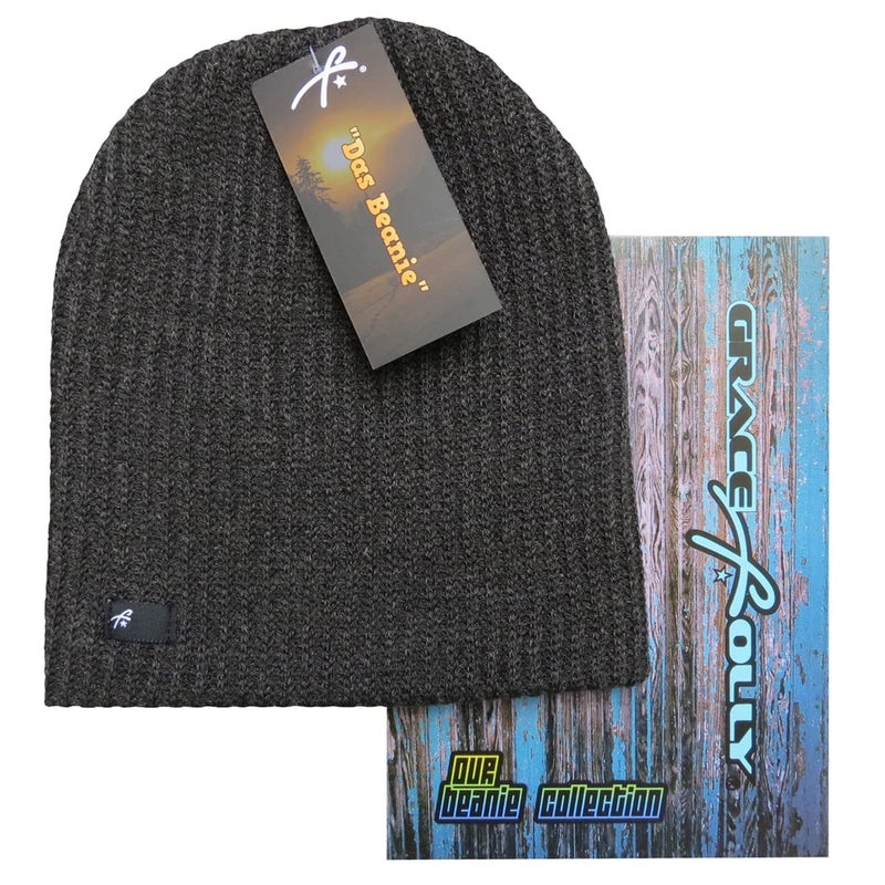Grace Folly Daily Beanie Hat Skull Cap for Men or Women (Many Colors) Charcoal - Image 2